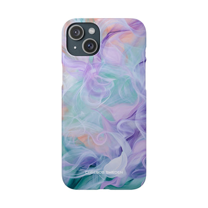 Purple Peach Whirl - Slim iPhone 15 Phone Case