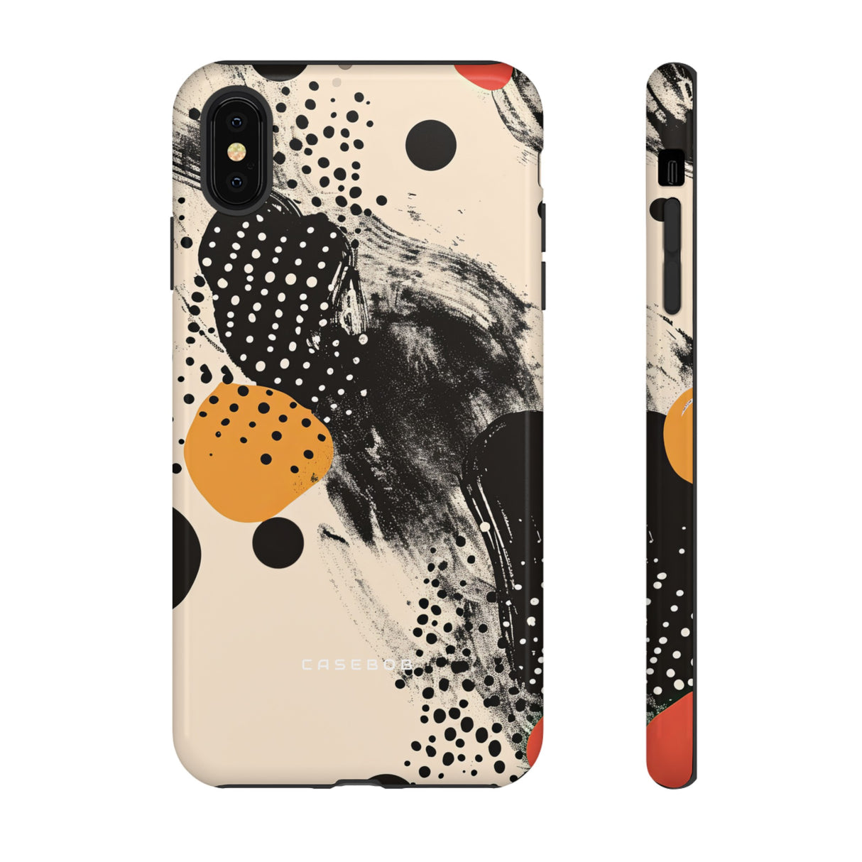 Black Dot Elegance - Protective Phone Case