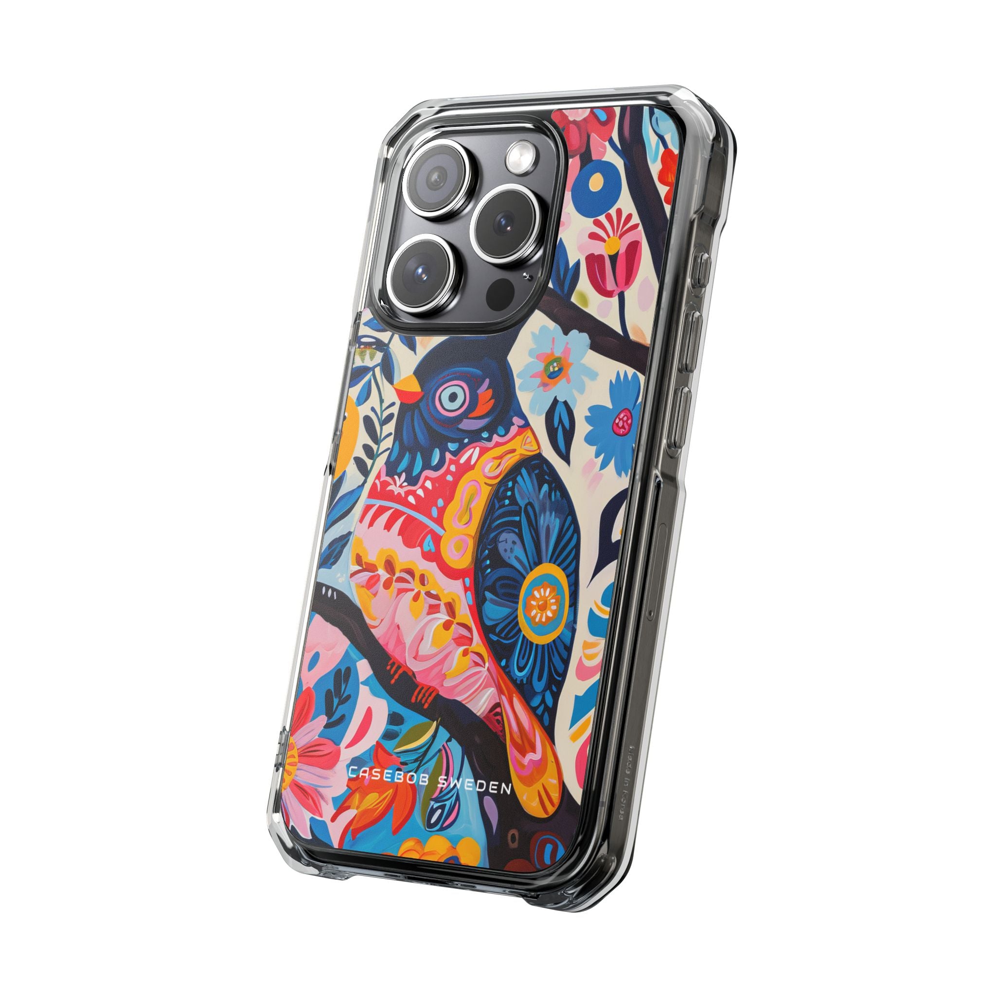 Whimsical Vintage Owl with Floral Charm iPhone 15 - Clear Impact Phone Case