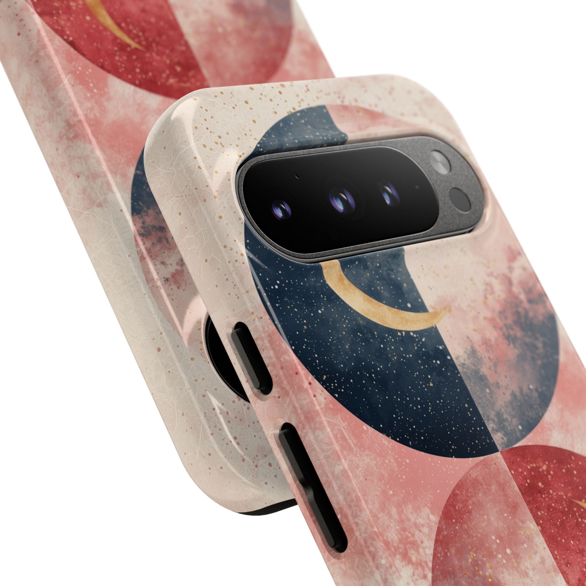 Golden Crescent Circles Google Pixel 9 Pro Case - Tough