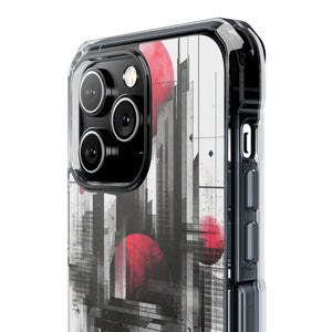 Cyber ​​Gridscape – Handyhülle für iPhone (Clear Impact – Magnetisch)