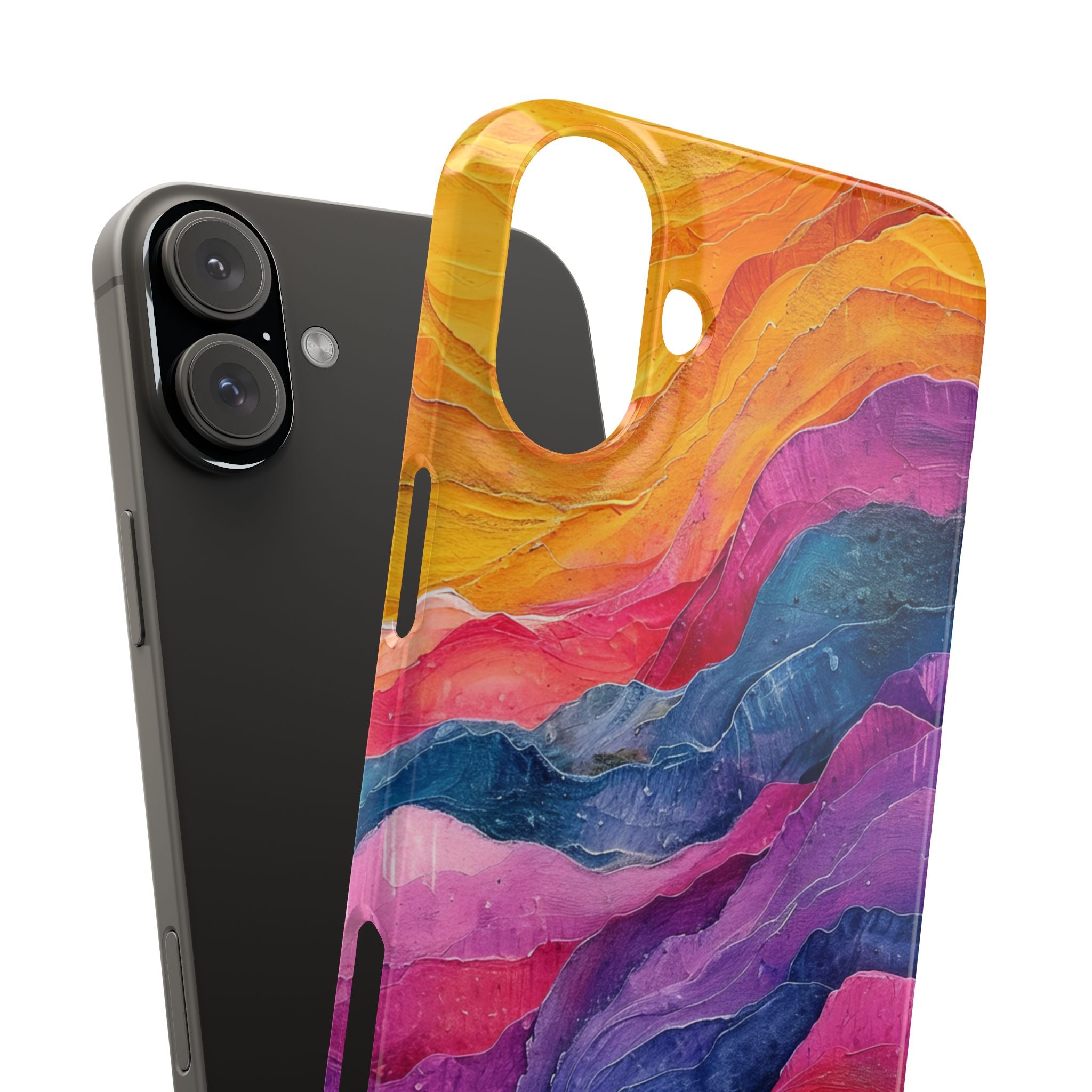 Vibrant Abstract Waves - Slim iPhone 16 Phone Case