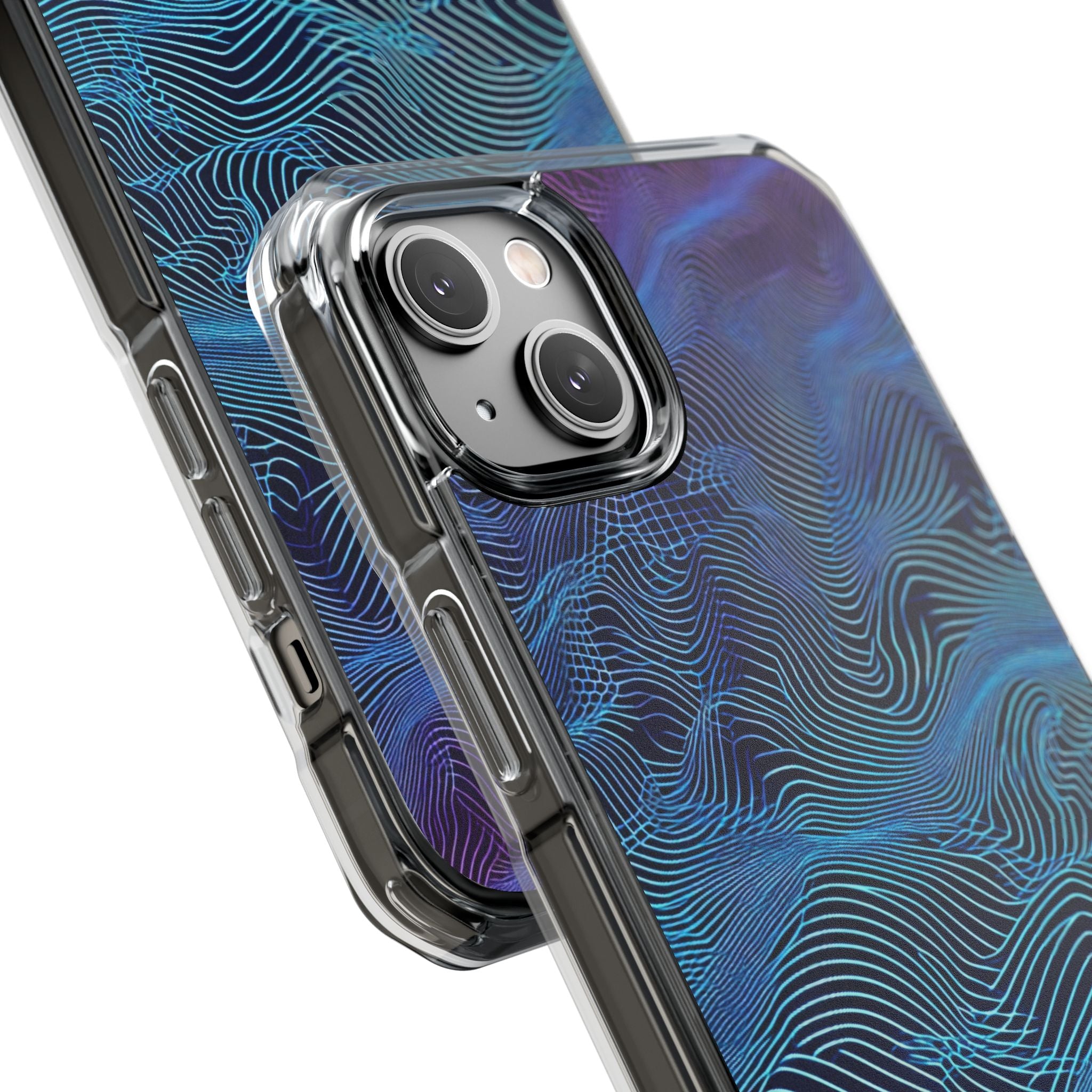 Neon Waves Flow iPhone 14 - Impact Clear+