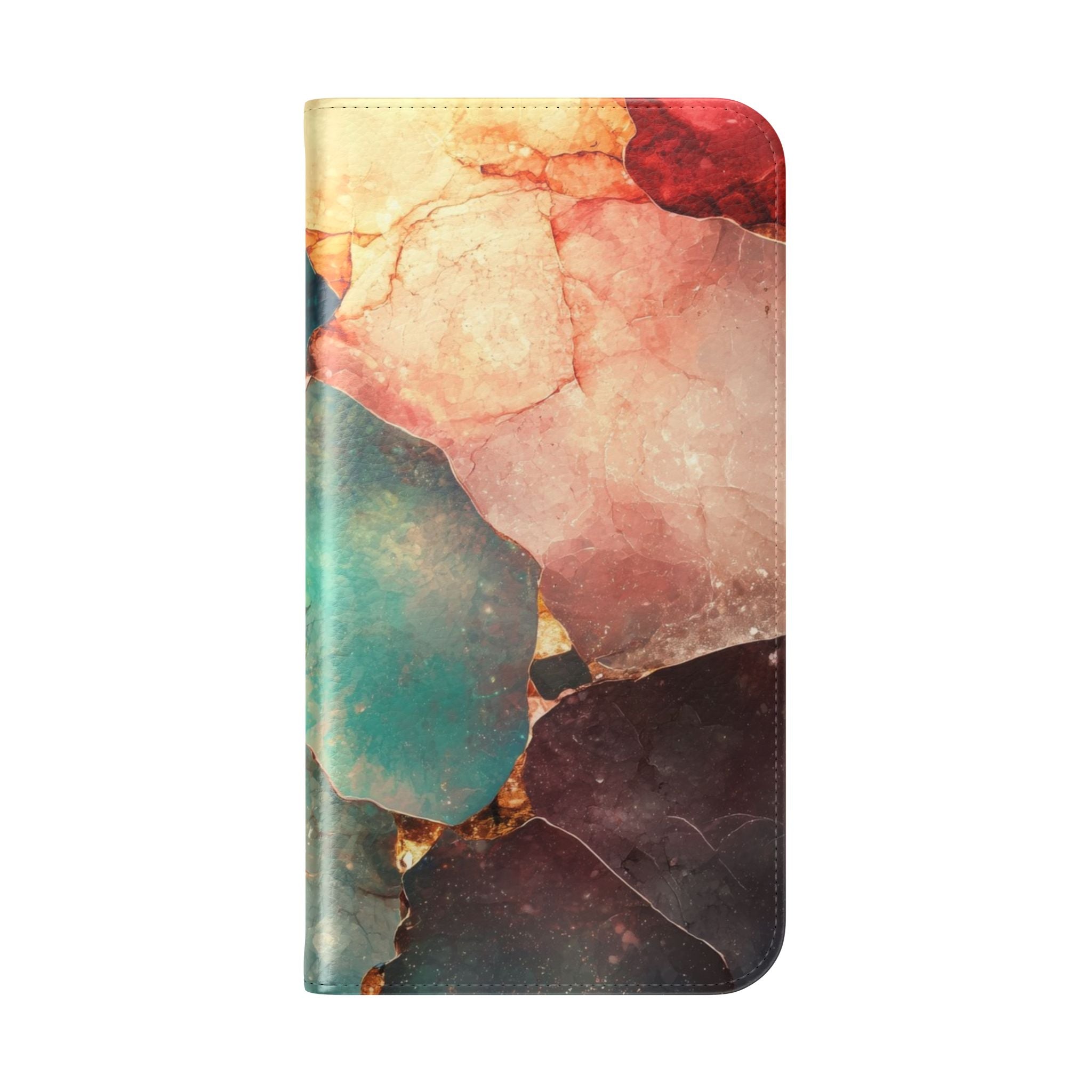 Fractured Gemstone Teal - iPhone 15 Plus Case - Wallet