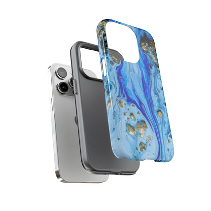 Blue Ice Ink Art iPhone Case (Protective) Phone Case