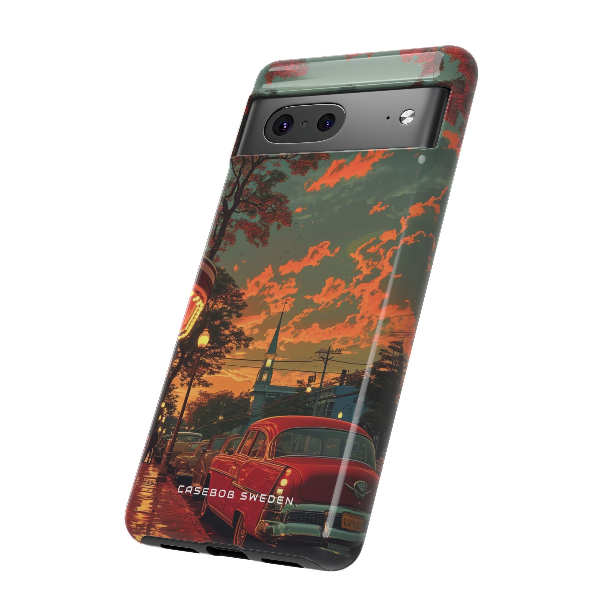 Mid-Century Nostalgia Streetscape Google Pixel 7 - Tough Phone Case