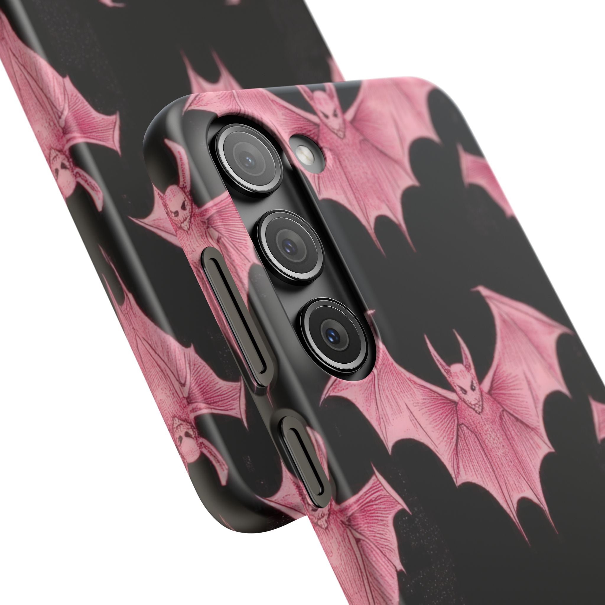 Gothic Pink Bats Aflame Samsung S23 - Slim Phone Case