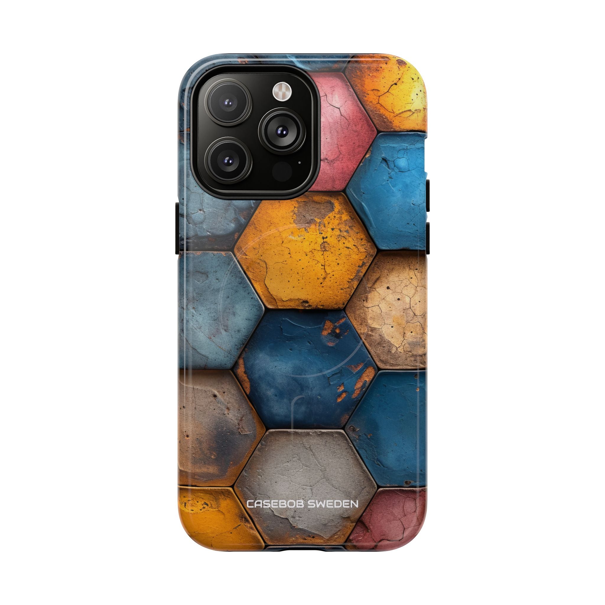 Rustic Geometric Tiles - Tough + MagSafe® iPhone 14 Phone Case