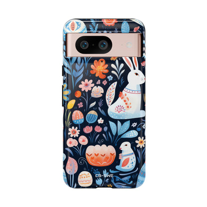 Bunnies Play Among Flowers - Google Pixel Case