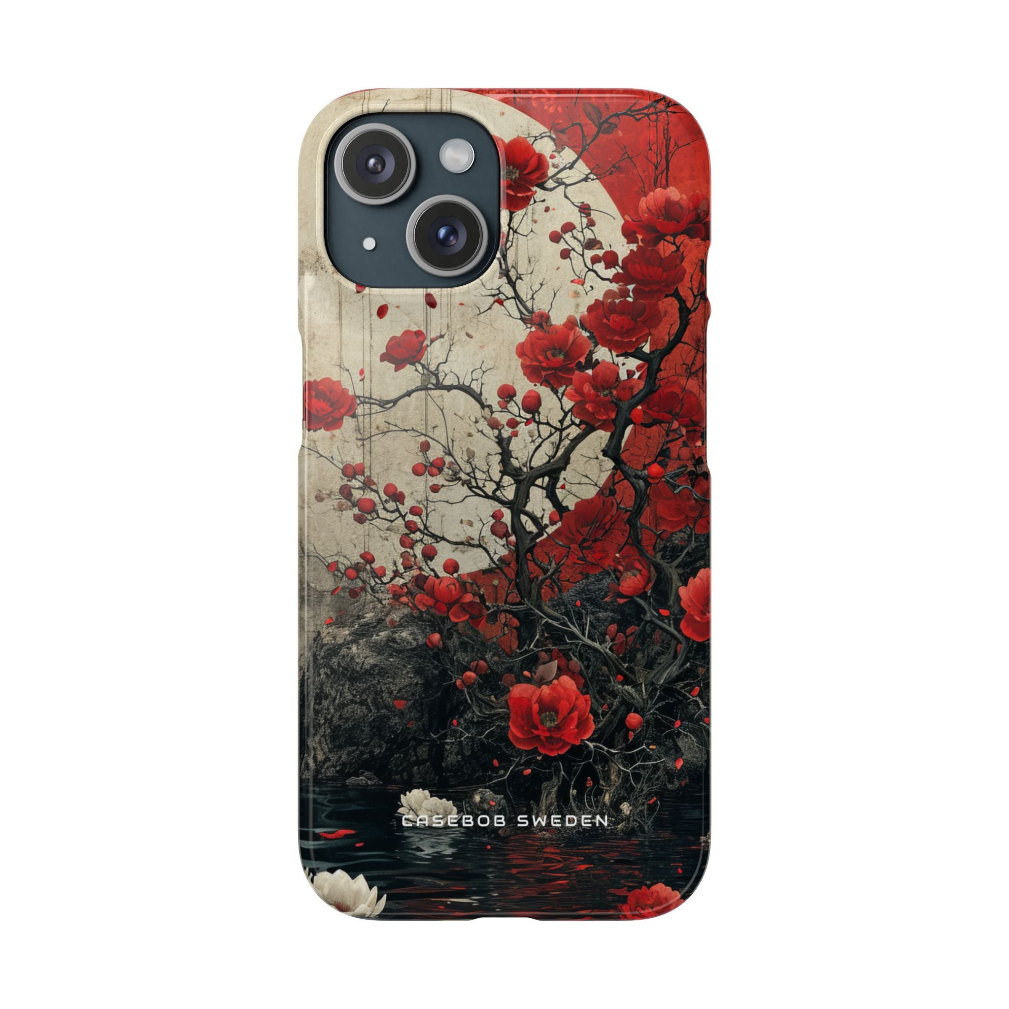 Zen Blossoms in Moonlight iPhone 15 - Slim Phone Case