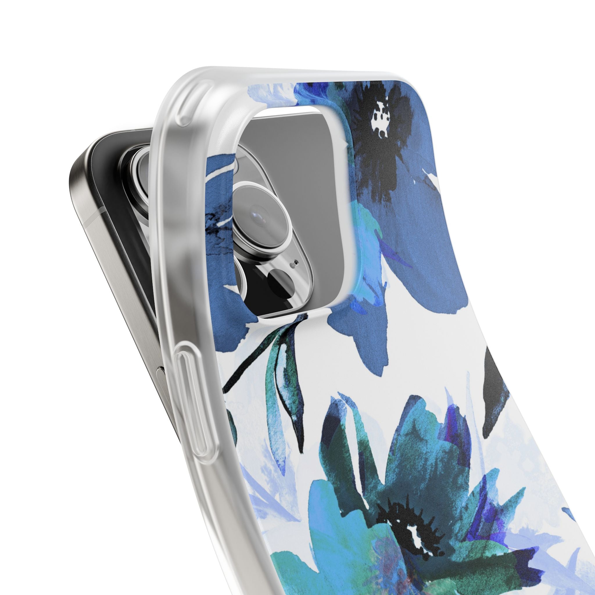 Blue Blossom Radiance iPhone 16 Pro Max Case - Soft