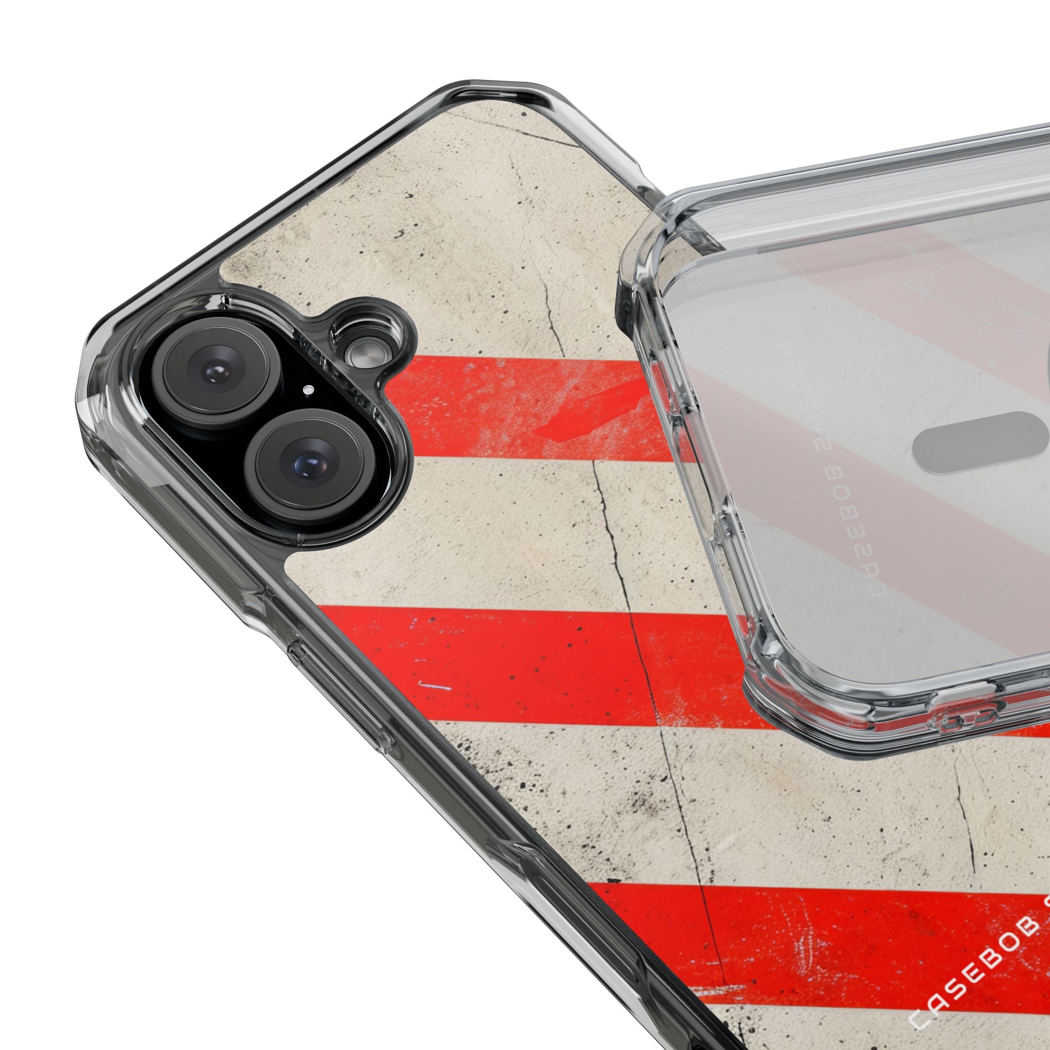 Striker Crimson Stripes iPhone 16 - Clear Impact Phone Case