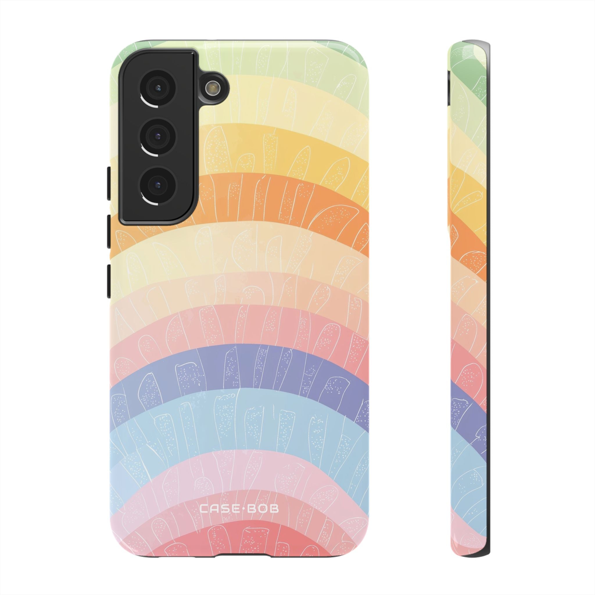 Pastel Rainbow Bands Samsung S22 Case - Tough