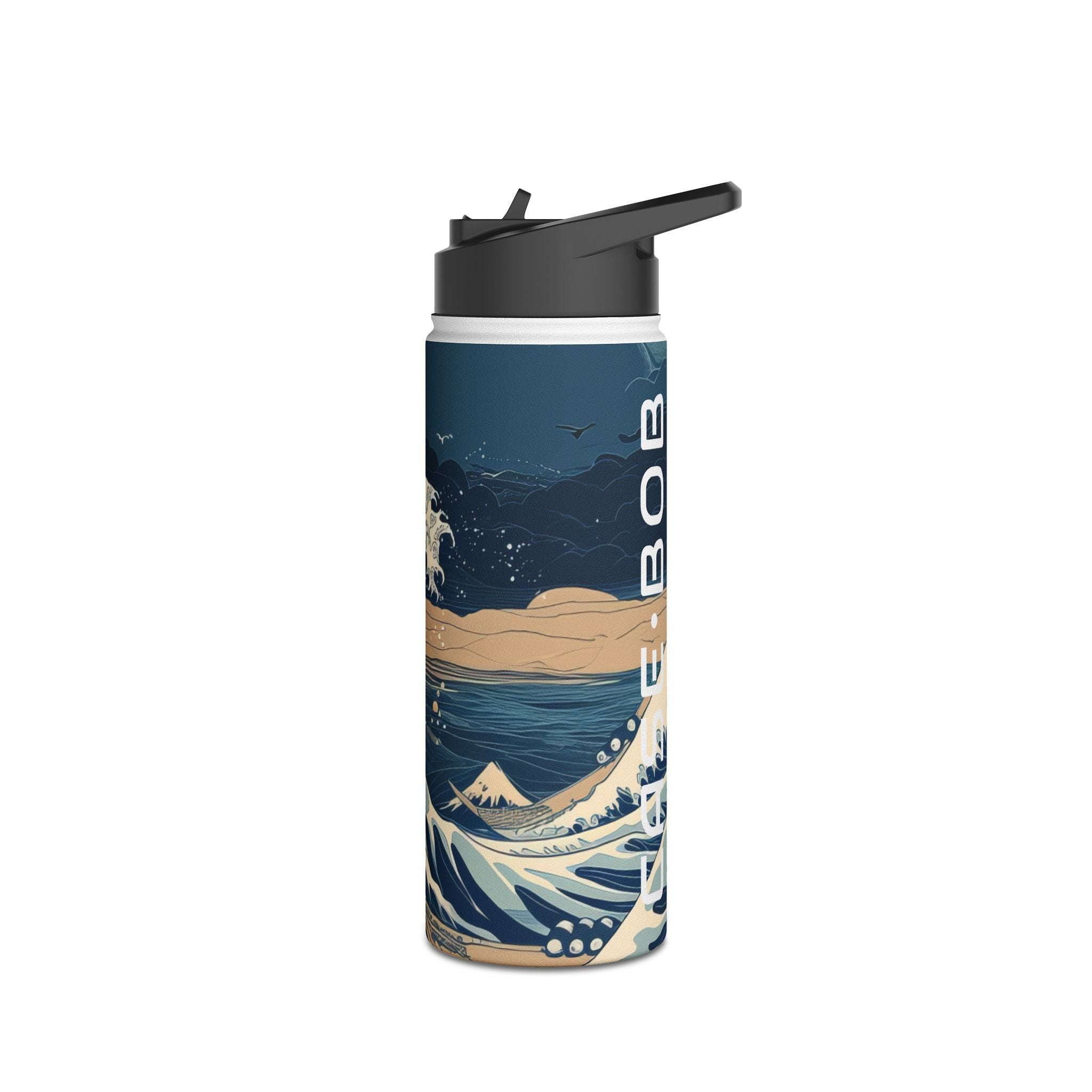 Cresting Navy Wave - Stainless Steel Water Bottle