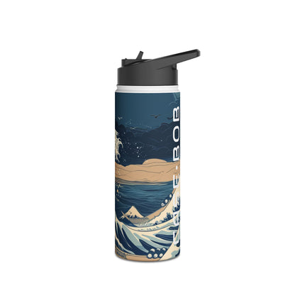 Cresting Navy Wave - Stainless Steel Water Bottle