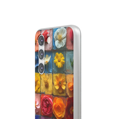 Vibrant Floral Tiles - Flexi Samsung S23 Phone Case