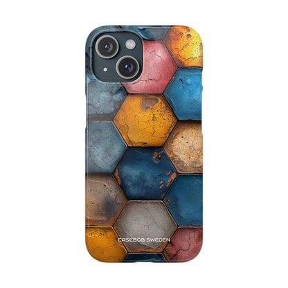 Rustic Geometric Tiles - Slim iPhone 15 Phone Case