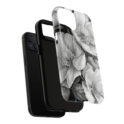 Monochrome Petal Dance iPhone 15 – Robust+
