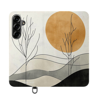 Orange Eclipse Trees - Samsung S25+ Case - Wallet