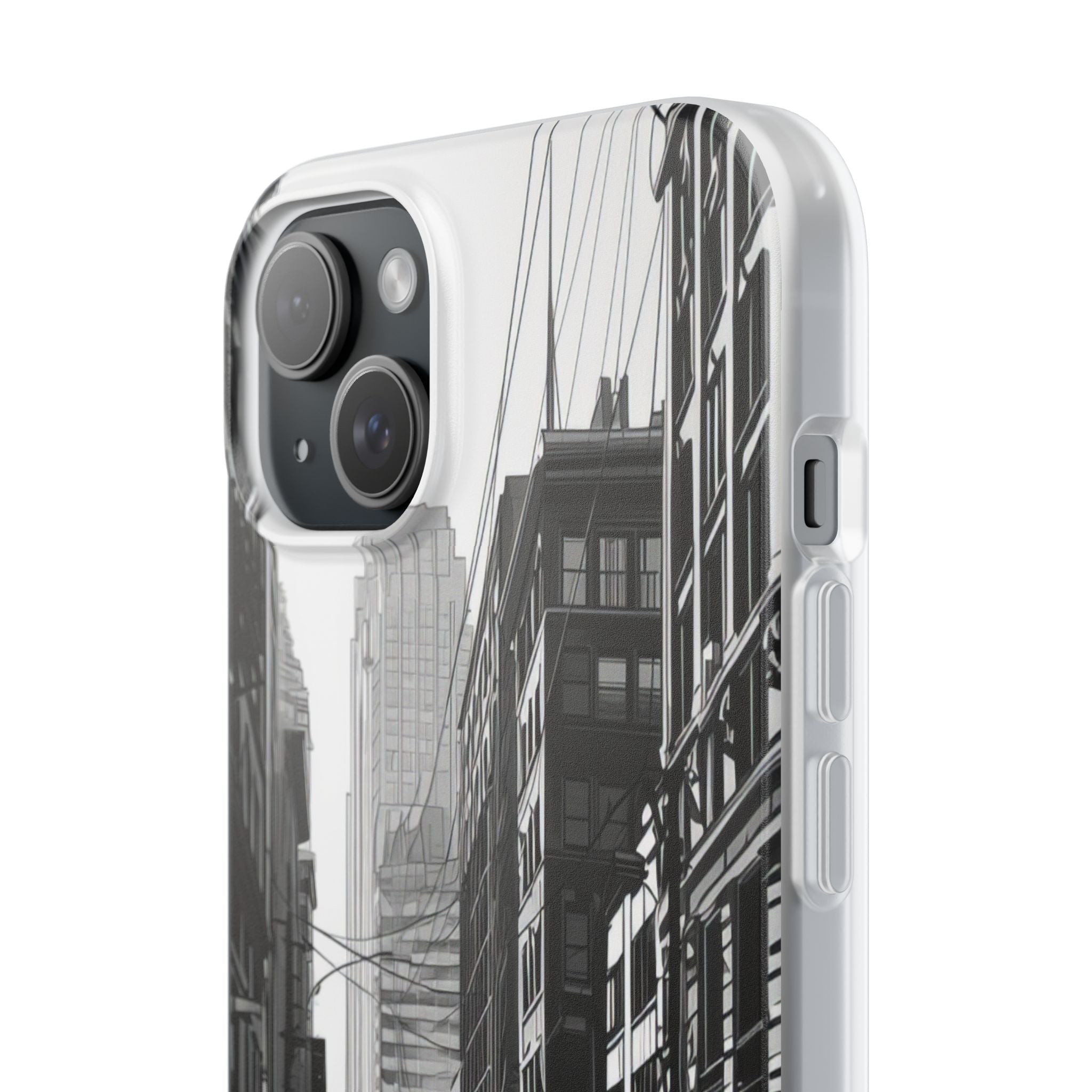 Urban Cityscape Line Perspective iPhone 15 - Flexi Phone Case