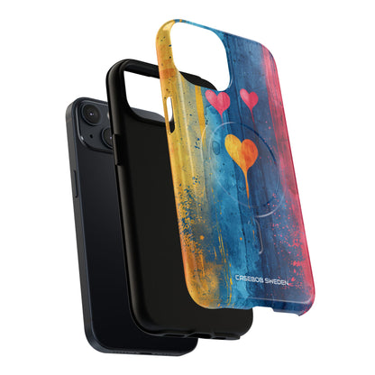 Hearts Watercolor Art - Tough + MagSafe® iPhone 14 Phone Case