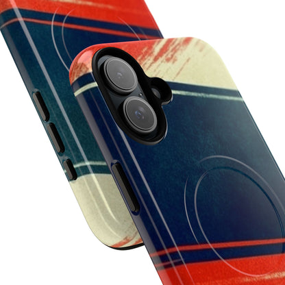 Blue Diagonal Motion iPhone 16 Plus Case - Tough+