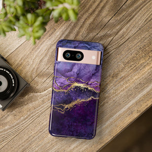 Purple Blue Marble - Protective Phone Case