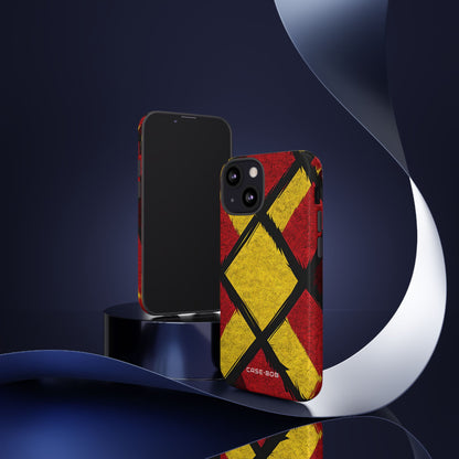 Cracked Diamond Grid iPhone 13 Mini Case - Tough