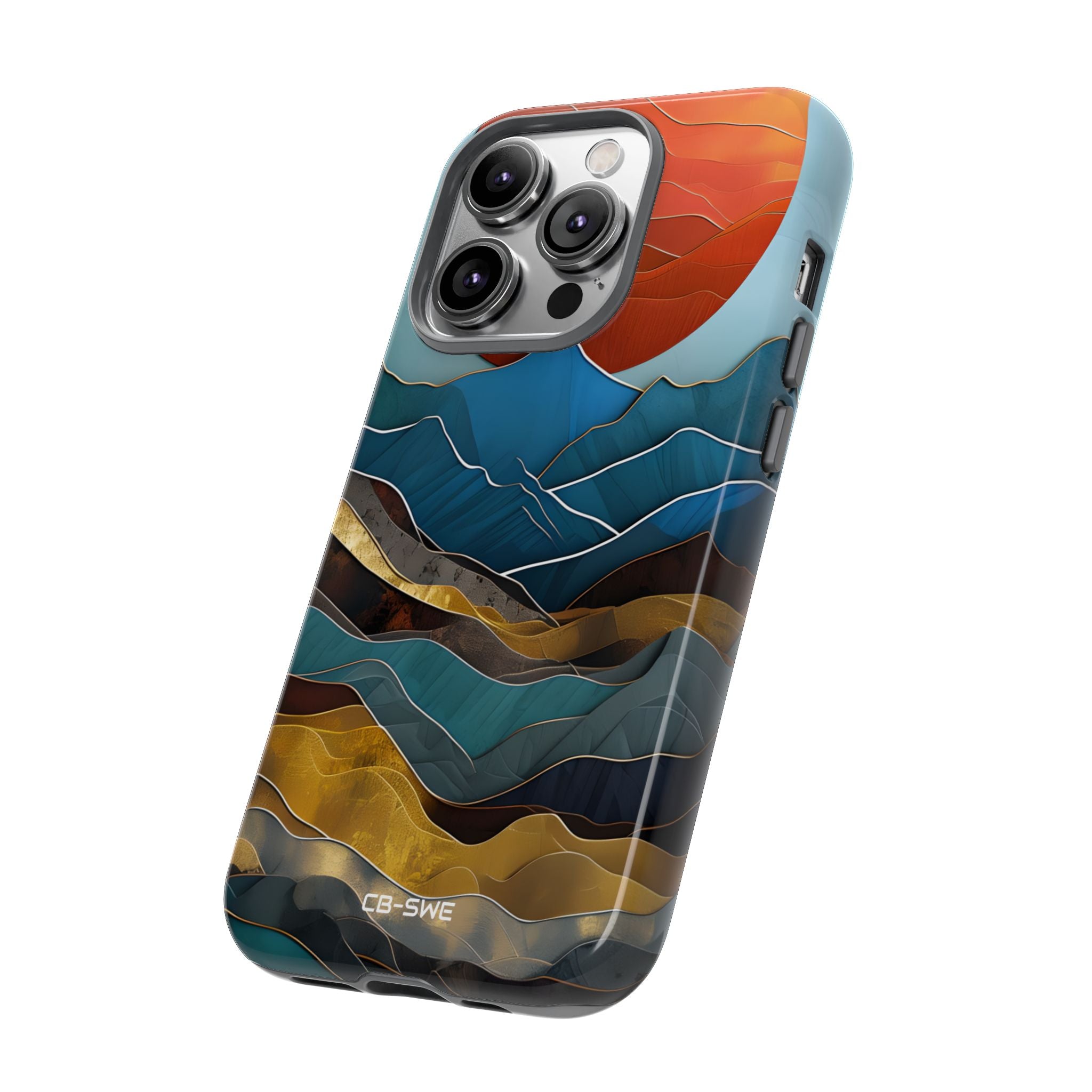 Sunset Geometry Waves - iPhone Case