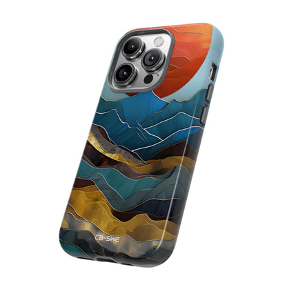 Sunset Geometry Waves - iPhone Case