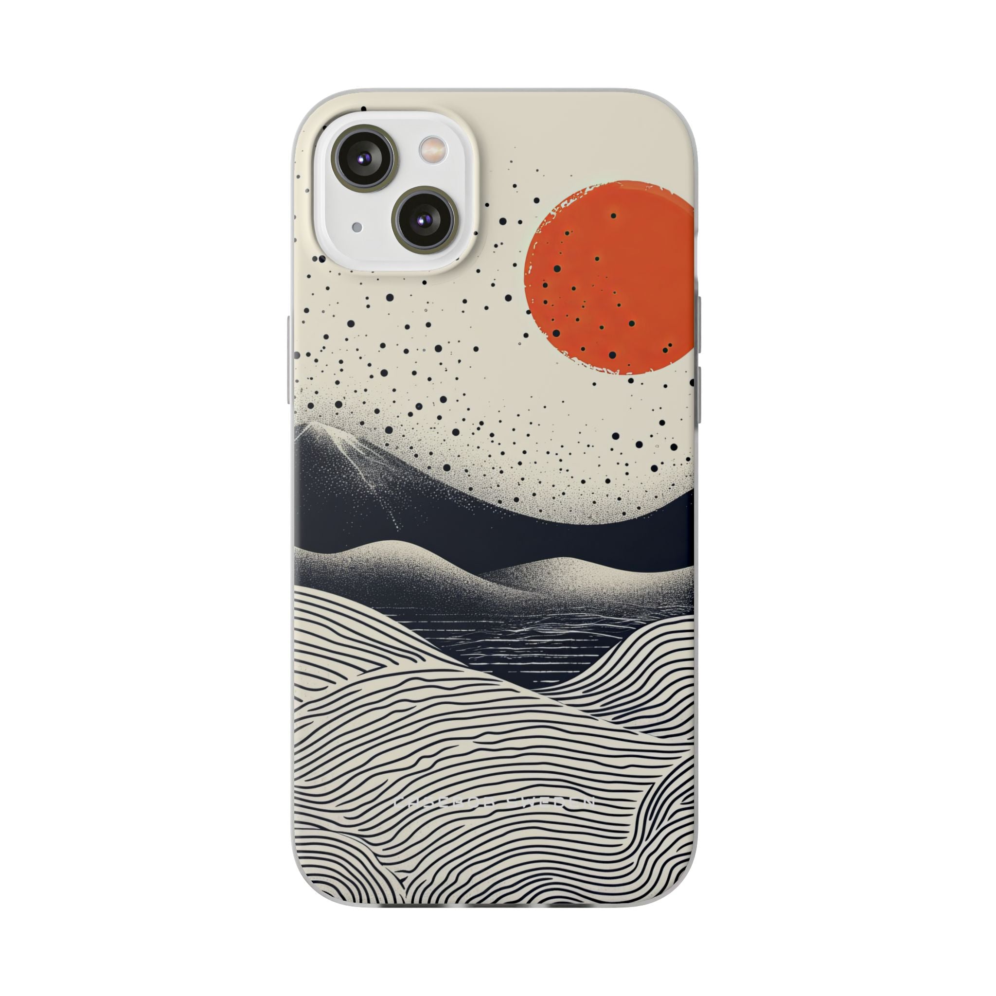 Red Sun Over Flowing Horizons iPhone 14 - Flexi Phone Case