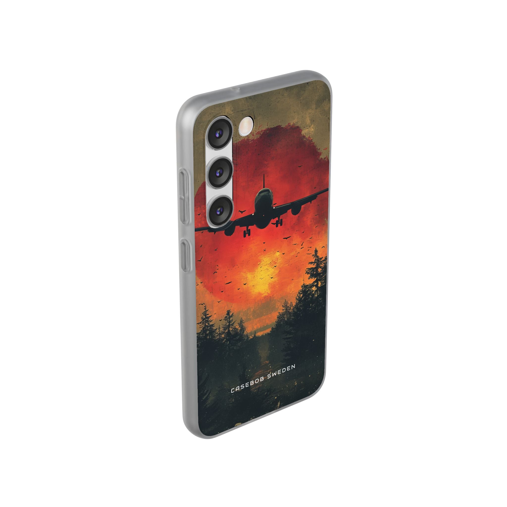 Vintage Sunset Airplane Silhouette Samsung S23 - Flexi Phone Case