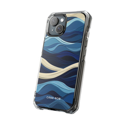 Navy Wave Layers iPhone 15 Case - Impact