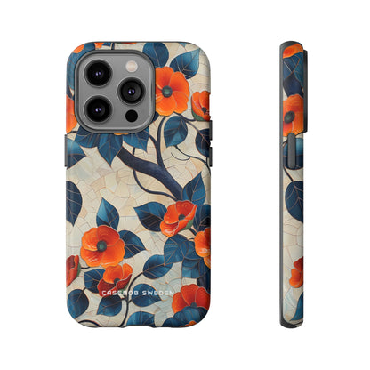 Orange Blossoms Mosaic Harmony iPhone 14 - Tough Phone Case