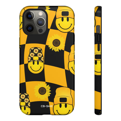 Joyful Checkered Smiles - iPhone Case