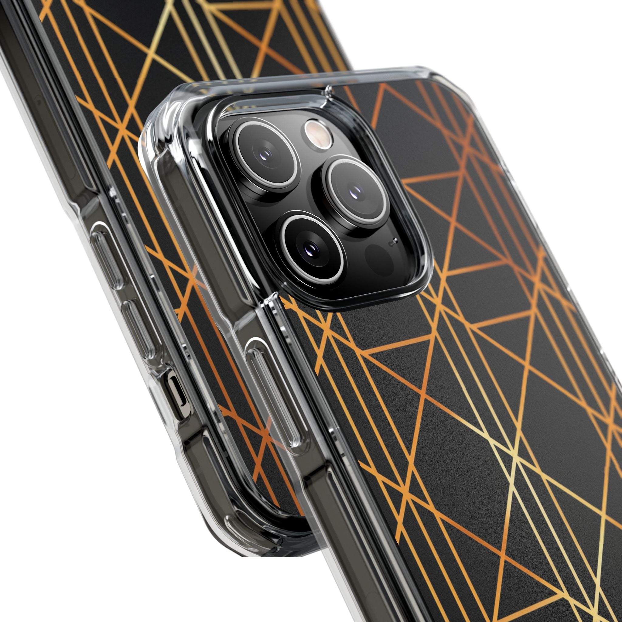 Golden Geometric Elegance iPhone 14 - Impact Clear+