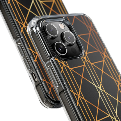 Golden Geometric Elegance iPhone 14 - Impact Clear+