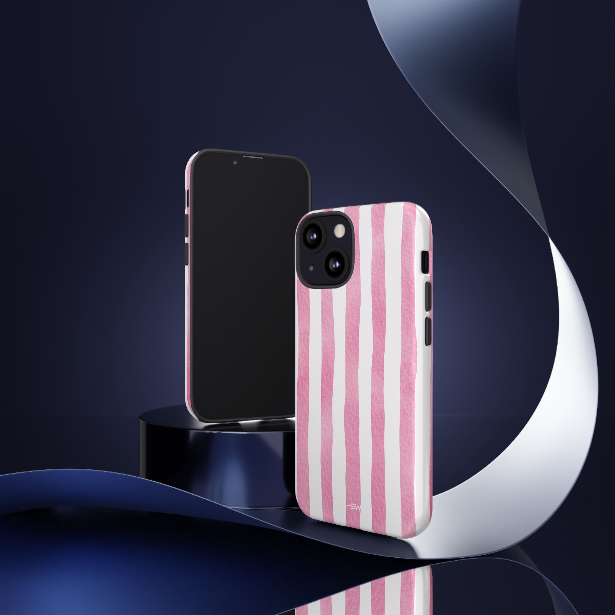 Pink Watercolor Stripes - iPhone Case