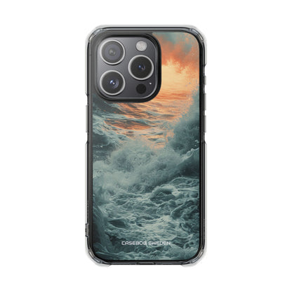 Fiery Wave Power - Clear Impact iPhone 15 Phone Case