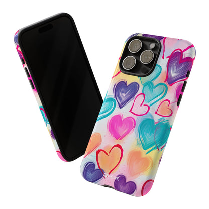 Hearts Dance Playfully - iPhone Case