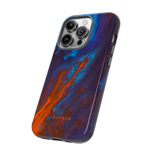 Orange Flame Ink Art - Protective Phone Case