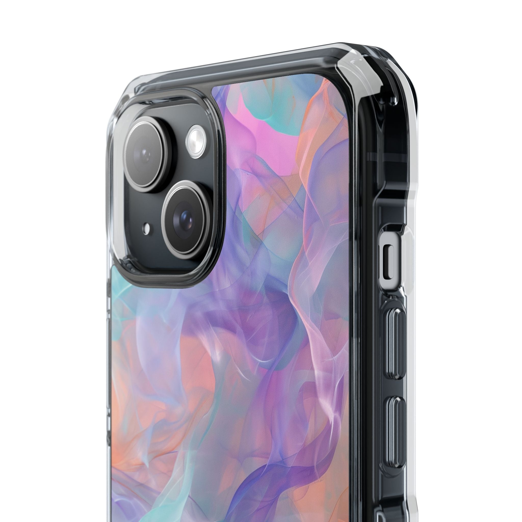 Dreamy Teal Flow - Clear Impact iPhone 15 Phone Case