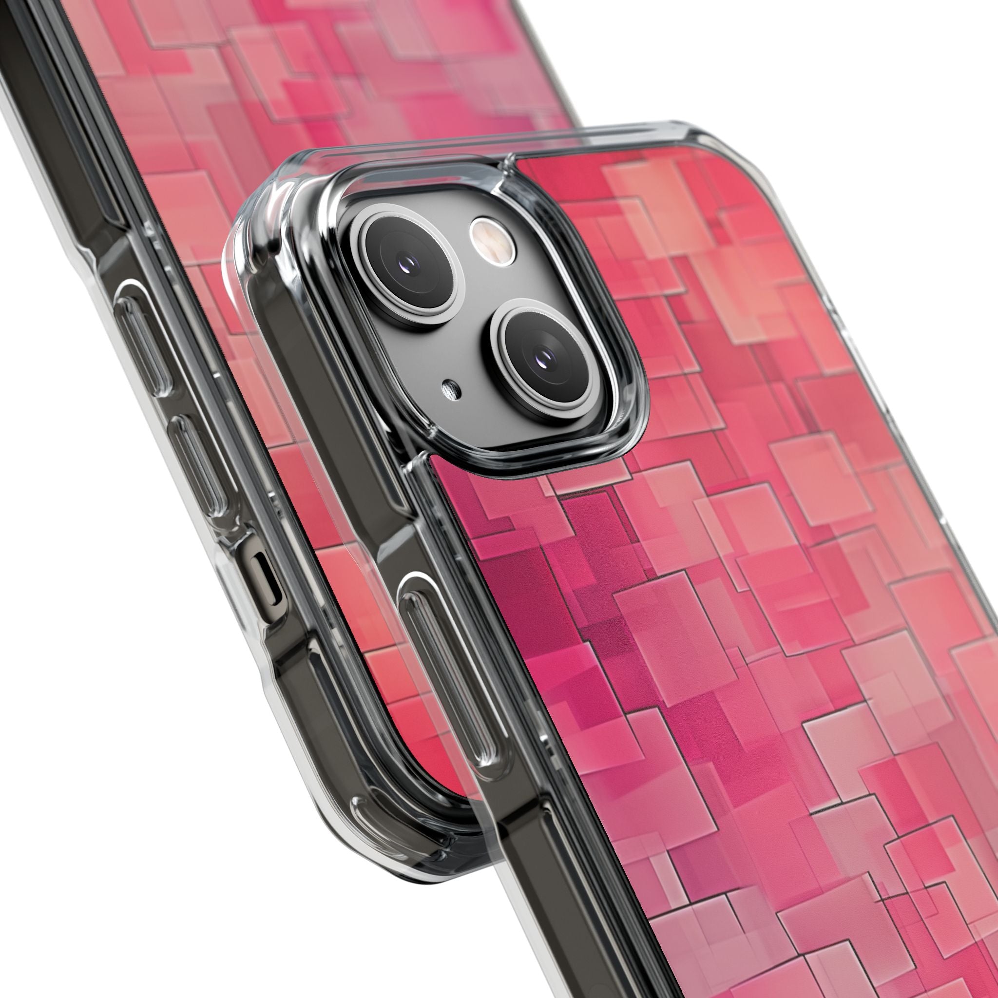 Layered Pink Geometry iPhone 14 - Impact Clear+