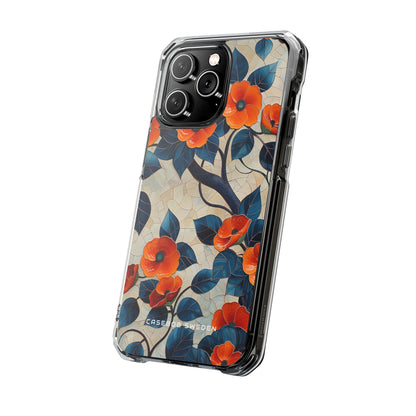 Orange Blossoms Mosaic Harmony iPhone 14 - Clear Impact Phone Case