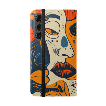 Risteävät kasvot - Samsung S23+ Case - Lompakkotyyppinen cover