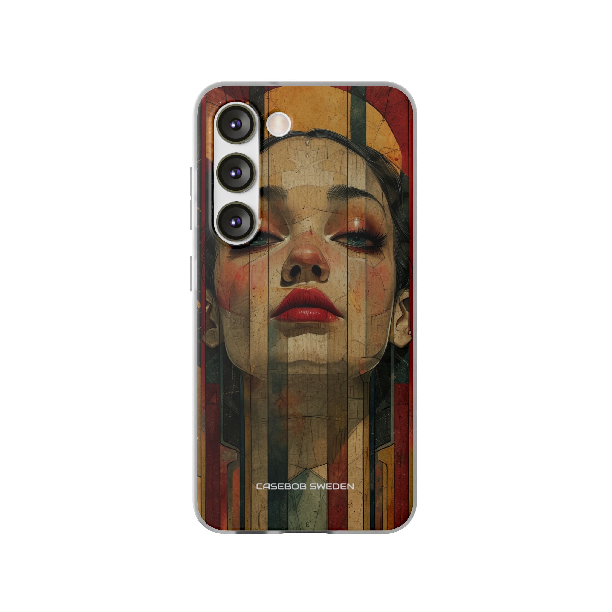 Bold Art Deco Portrait - Flexi Samsung S23 Phone Case