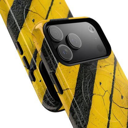 Yellow Stripe Distress iPhone 17 Pro Max Case - Tough+