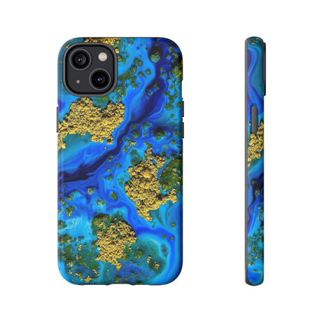 Blue Clear Ocean Ink Art iPhone Case (Protective) iPhone 14 Plus Matte Phone Case