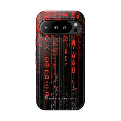 Red Gradient Matrix Contrast Google Pixel 9 - Tough Phone Case