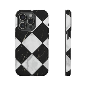 Check Marble - Protective Phone Case